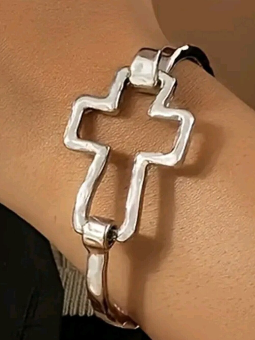 Silver Cross Link Bracelet - Silver Women Jewelry
